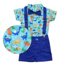 Conjunto Estampado suspensorio Infantil Original Alfa Marinho