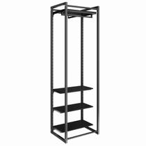 Conjunto Estante Com Prateleira De Cremalheira Central Com 4 prateleiras e 1 cabideiro 64 cm Comac