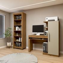 Conjunto Estante Flex 5 Prateleiras e Escrivaninha com 1 Porta