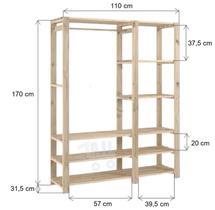 Conjunto estante modulada em madeira Pinus Ajl