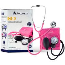 Conjunto Estetoscópio e Esfigmomanômetro C100 Pink Incoterm