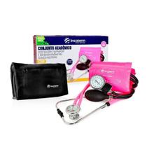 Conjunto Estetoscópio e Esfigmomanômetro Incoterm C200 Rosa