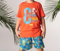 Conjunto estilo verão menino 100% algodão C/ manga