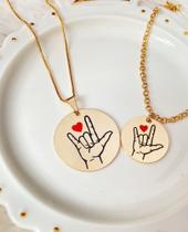 Conjunto Eu Te Amo em Libras Colar + Pulseira Conjunto Eu Te Amo em Libras Colar + Pulseira