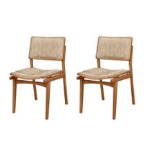 Conjunto Eva Com 2 Cadeiras Madeira Moderna Mobília Milano / Imbuia Nat.