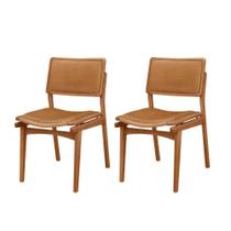 Conjunto Eva Com 2 Cadeiras Madeira Moderna Mobília Star Caramelo / Imbuia Nat.