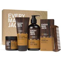 Conjunto Every Man Jack Mens Sandalwood - Kit de Higiene Pessoal com 5 Produtos
