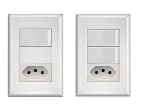 Conjunto Evidence 1 Interruptor e Tomada 10A 250V Fame Conjunto Evidence 1 Interruptor e Tomada 10A 250V Fame