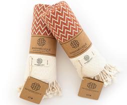 Conjunto exclusivo de toalhas de mão Madamelique de 2 terracotas de 45x100cm