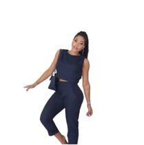 Conjunto Executivo Feminino Calça Blusa de Linho