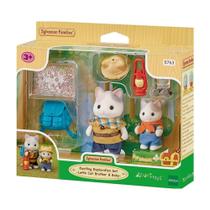 Conjunto exploracao animada irmao & bebe gatos sylvanian families - epoch magia