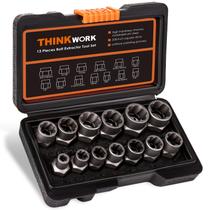 Conjunto extrator de parafusos THINKWORK 13+1 peças para remover impactos e porcas
