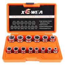 Conjunto extrator de parafusos XEWEA 14PCS 3/8 Drive Impact Stripped Conjunto extrator de parafusos XEWEA 14PCS 3/8 Drive Impact Stripped