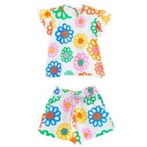 Conjunto Fábula Malha Taua Flor Off White Verão