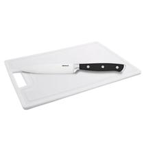 Conjunto Faca Cozinha 5' Infinity Aço Inox e Tábua Multicorte Branca Cinquetti 44x30cm Poliestireno Conjunto Faca Cozinha 5' Infinity Aço Inox e Tábua Multicorte Branca Cinquetti 44x30cm Poliestireno