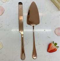 Conjunto faca e espatula para bolo 2 Peças Cobre Conjunto faca e espatula para bolo 2 Peças Cobre