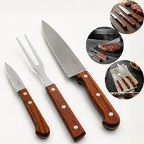 Conjunto Facas e Garfo Trinchante 3 Peças Catuaí Kit Churrasco e Cozinha Conjunto Facas e Garfo Trinchante 3 Peças Catuaí Kit Churrasco e Cozinha
