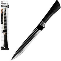 Conjunto Facas Super Afiada Shark Pretas Tesoura Cozinha Gourmet Profissional Peixe Carne Legumes