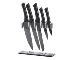 Conjunto Facas Suporte Gourmet Preto Inox/Acrílico 6Pç Wincy Conjunto Facas Suporte Gourmet Preto Inox/Acrílico 6Pç Wincy