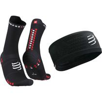 Conjunto Faixa de Cabeça 7,5cm e Meia de Compressão Run High Compressport