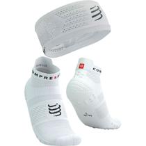 Conjunto Faixa de Cabeça 7,5cm e Meia de Compressão Run Low Compressport