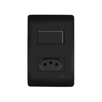 Conjunto Fame 1 Tomada 10A + 1 Interruptor Paralelo Habitat