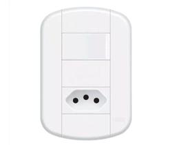 Conjunto Fame 4x2 1 Interruptor + 1 Tomada 20A Blanc + Conjunto Fame 4x2 1 Interruptor + 1 Tomada 20A Blanc +