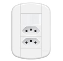 Conjunto Fame 4X2 1 Interruptor Simples + 2 Tomadas 20A Blanc+ Conjunto Fame 4X2 1 Interruptor Simples + 2 Tomadas 20A Blanc+
