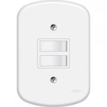 Conjunto Fame 4X2 Branco Com Placa 1Simples+1Paralelo