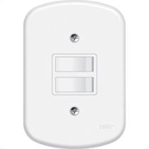 Conjunto Fame 4X2 Branco Com Placa 1Simples+1Paralelo Conjunto Fame 4X2 Branco Com Placa 1Simples+1Paralelo