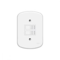 Conjunto Fame 4X2 Branco Com Placa 1Simples+1Paralelo