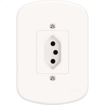 Conjunto Fame 4X2 Branco Com Placa 1Tomada 20A