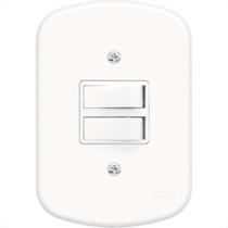 Conjunto Fame 4X2 Branco Com Placa 2Simples