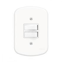 Conjunto Fame 4X2 Branco Com Placa 2Simples Conjunto Fame 4X2 Branco Com Placa 2Simples