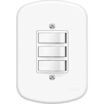 Conjunto Fame 4X2 Branco Com Placa 3Simples