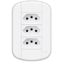 Conjunto Fame 4X2 Tomada Tripla 10A Blanc+