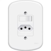 Conjunto Fame Blanc Com Placa 1 Paralelo + 1 Tomada 2P+T. 10A. 1361 Conjunto Fame Blanc Com Placa 1 Paralelo + 1 Tomada 2P+T. 10A. 1361