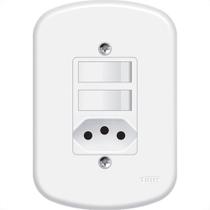 Conjunto Fame Blanc Com Placa 2 Simples + Tomada 2P+T. 1363 Conjunto Fame Blanc Com Placa 2 Simples + Tomada 2P+T. 1363