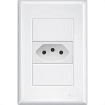 Conjunto Fame Evidence 4X2 Branco Com Placa (1Tomada 10A)