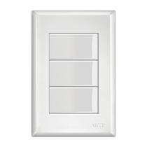 Conjunto Fame Evidence 4X2 Branco Com Placa(3Simples) 16A 10129074