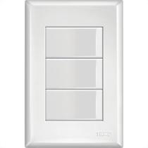 Conjunto Fame Evidence 4X2 Branco Com Placa(3Simples) 16A Conjunto Fame Evidence 4X2 Branco Com Placa(3Simples) 16A