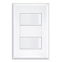 Conjunto Fame Evidence com Placa 2 Simples 16A 2904 Branco - 487163 Conjunto Fame Evidence com Placa 2 Simples 16A 2904 Branco - 487163