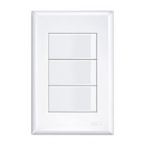 Conjunto Fame Evidence com Placa 3 Simples 16A 2907 Branco - Código 486841 Conjunto Fame Evidence com Placa 3 Simples 16A 2907 Branco - Código 486841