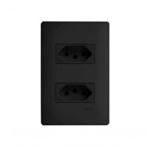 Conjunto Fame Habitat Black - 2 Tomadas 2p+t 10a