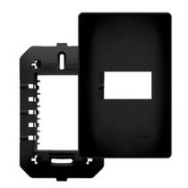 Conjunto Fame Habitat Black - Placa Com Suporte 1 Módulo 4x2 Conjunto Fame Habitat Black - Placa Com Suporte 1 Módulo 4x2