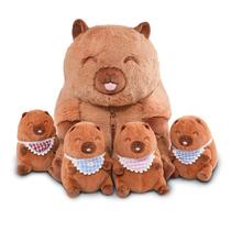 Conjunto familiar Niuniu Daddy Capybara de bicho de pelúcia com 4 bebês Conjunto familiar Niuniu Daddy Capybara de bicho de pelúcia com 4 bebês