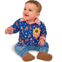Conjunto Fantasia Festa Junina Bebê Masculino Camisa e Calça Conjunto Fantasia Festa Junina Bebê Masculino Camisa e Calça