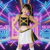 Conjunto Fantasia Infantil Guerreira do K-Pop Luxo Mira Carnaval Tango Tamanho:8 anos