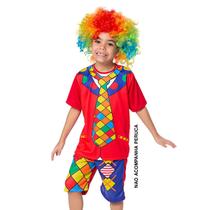 Conjunto Fantasia Infantil Palhacinho Picolé Vermelho Carnaval Tango
