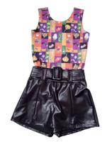 Conjunto Fantasia Menina Body Festa Halloween Criança